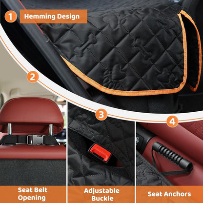 Dog Car Seat Cover | Premium Waterproof & Non-Slip Backseat Protector for Pets & Kids | Universal Size 132X58X46Cm/52X23X18 Inches