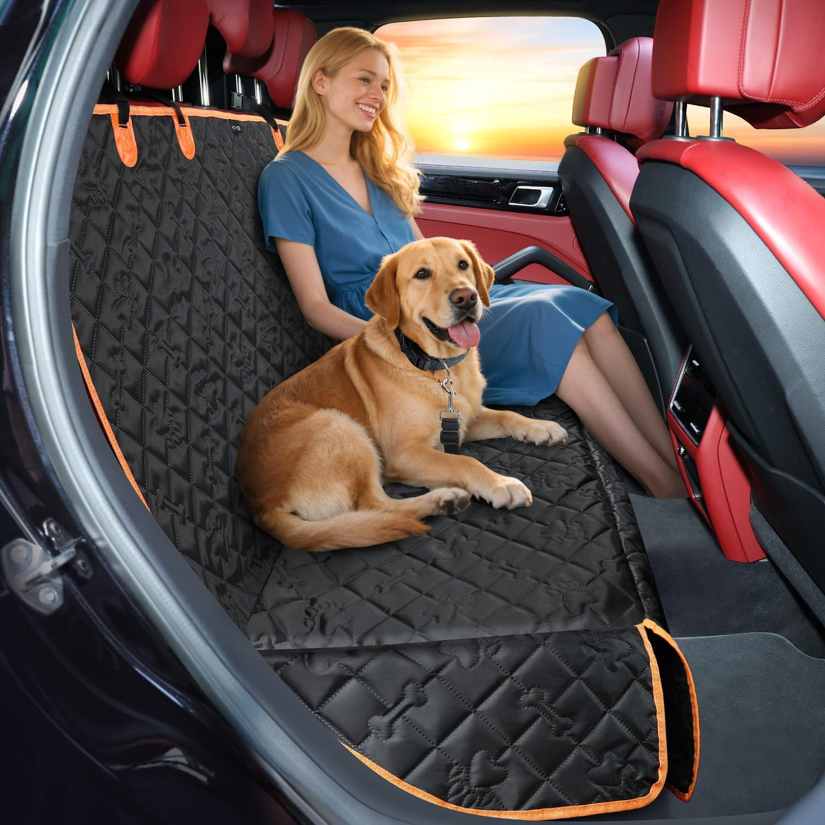 Dog Car Seat Cover | Premium Waterproof & Non-Slip Backseat Protector for Pets & Kids | Universal Size 132X58X46Cm/52X23X18 Inches