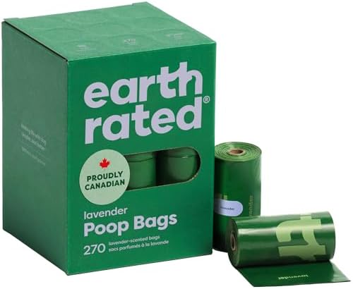 Earth Rated Dog Poo Bags, Guaranteed Leak Proof and Extra Thick Waste Bag Refill Rolls for Dogs, Lavender Scented, 270 Count