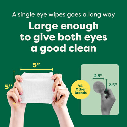 Earth Rated Vet-Developed Pet Eye Wipes, Hypoallergenic Cleaner for Dogs & Cats Eyes to Remove Dirt & Discharge, Fragrance Free, 70 Count