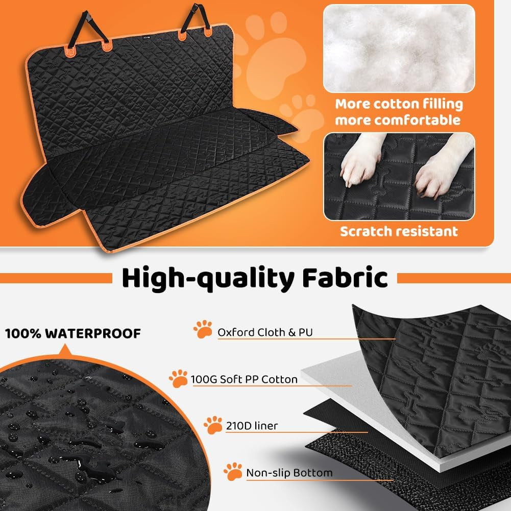 Dog Car Seat Cover | Premium Waterproof & Non-Slip Backseat Protector for Pets & Kids | Universal Size 132X58X46Cm/52X23X18 Inches
