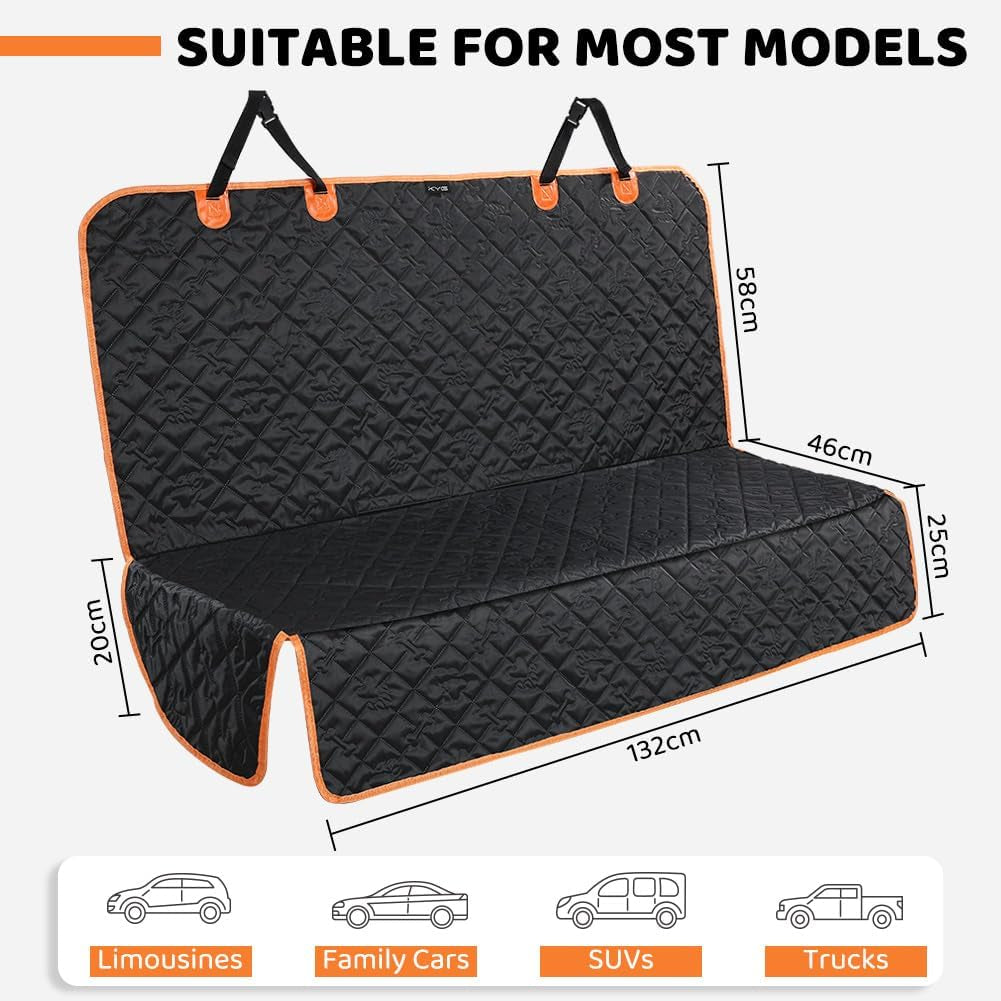 Dog Car Seat Cover | Premium Waterproof & Non-Slip Backseat Protector for Pets & Kids | Universal Size 132X58X46Cm/52X23X18 Inches