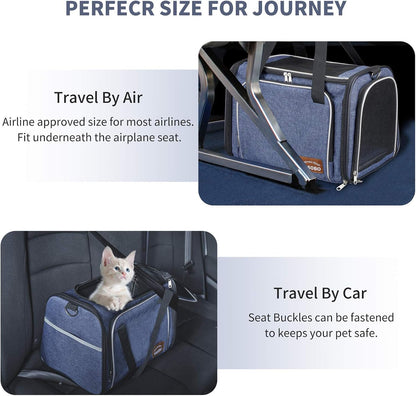 Cat Carrier Bag in Denim Fabric,  Pet Transport Bag