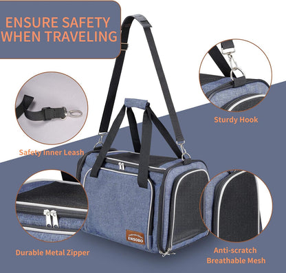 Cat Carrier Bag in Denim Fabric,  Pet Transport Bag
